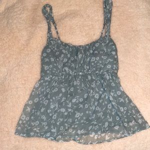 Teal floral tanktop (XS)